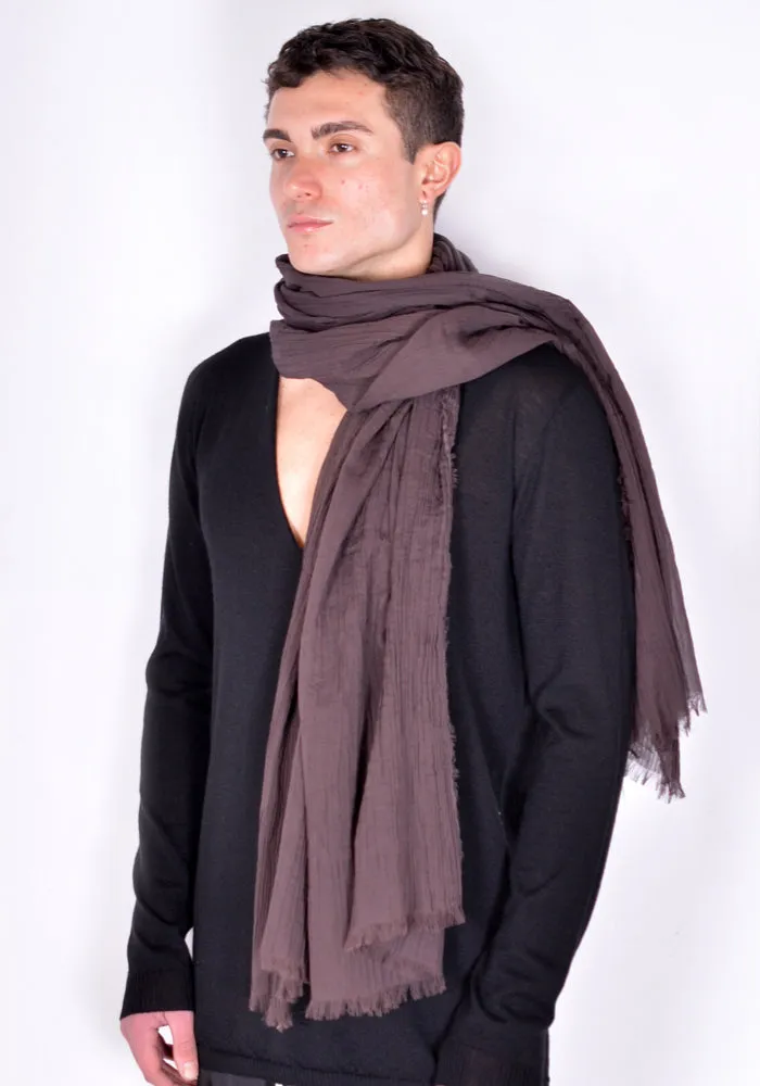 RICK OWENS RU01B1471 MEGA SCARF COTTON OXBLOOD