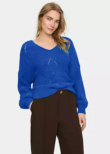 Saint Tropez Felia V-Neck Relaxed Fit Pullover | Grattan