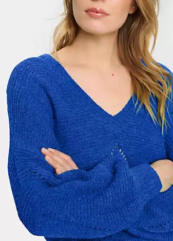 Saint Tropez Felia V-Neck Relaxed Fit Pullover | Grattan