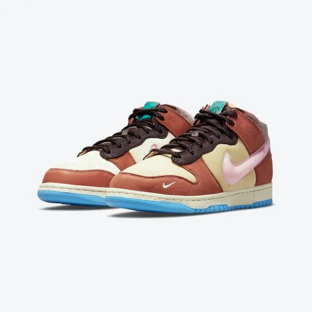 Social status x nike dunk mid (chocolate milk/ canvas/ mid soft p