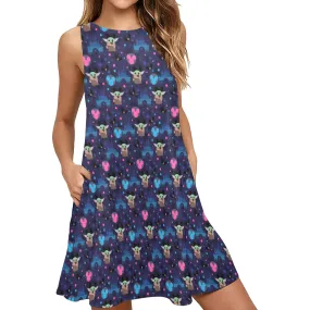 Star Wars Baby Yoda Castle Sleeveless A-Line Pocket Dress