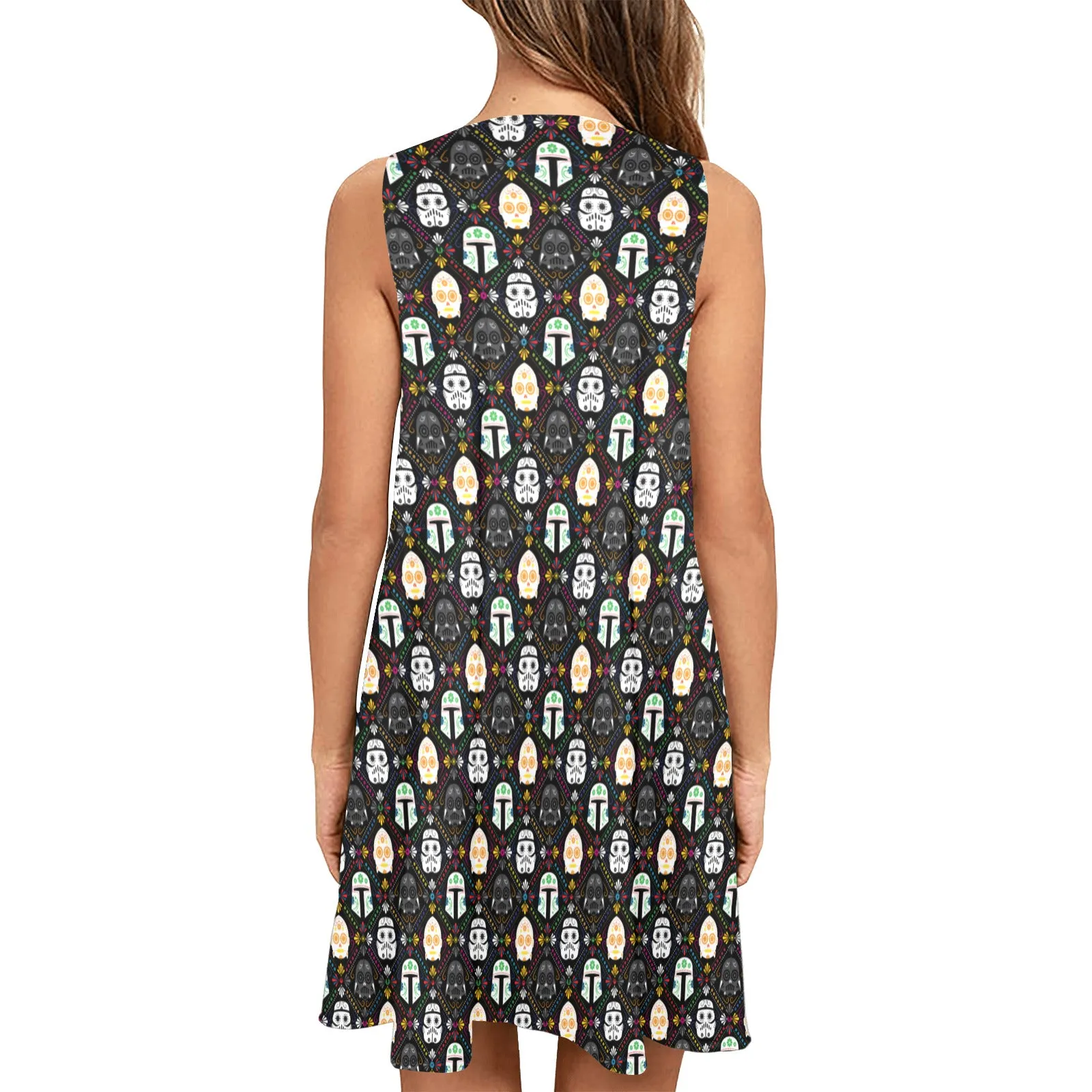 Star Wars Colorful Galactic Sleeveless A-Line Pocket Dress