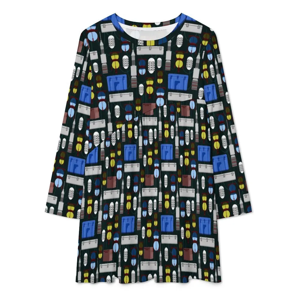 Star Wars Droids Long Sleeve Patchwork T-shirt Dress