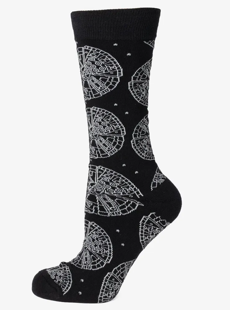 Star Wars Millennium Falcon Blueprint Black Men's Socks