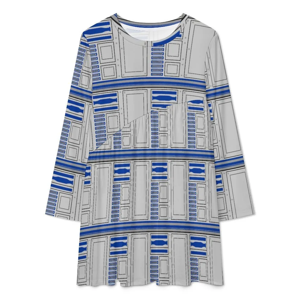 Star Wars R2-D2 Long Sleeve Patchwork T-shirt Dress