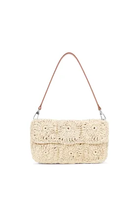 Staud   Timmy Crochet Shoulder Bag Natural