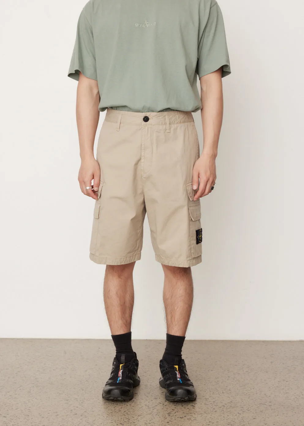 Stone Island -  Badge Cargo Shorts - Shorts