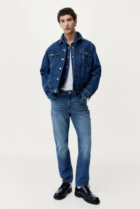 Straight Regular Jeans - Regular waist - Long - Denim blue - Men | H&M GB