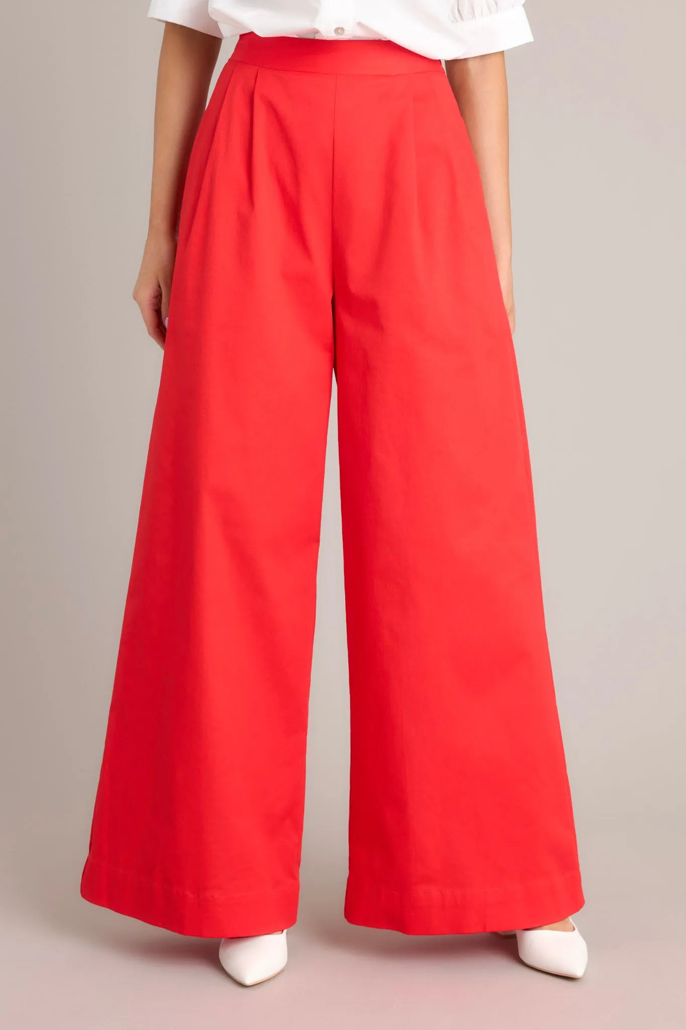 Sweet Taste Cherry Red Wide Leg Pants