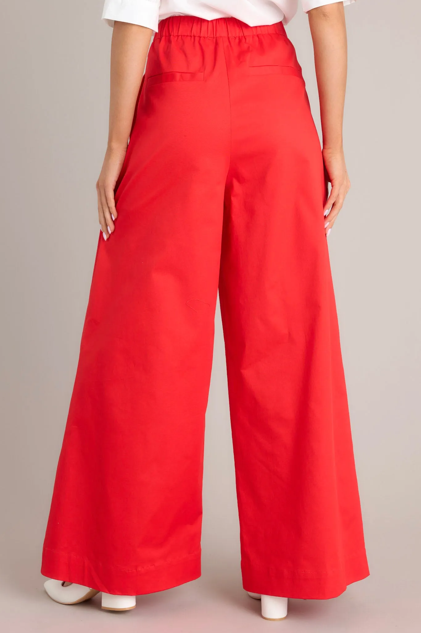 Sweet Taste Cherry Red Wide Leg Pants