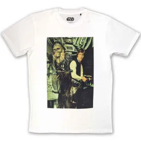 T-Shirt - Star Wars - Chewbacca and Han Stare - White