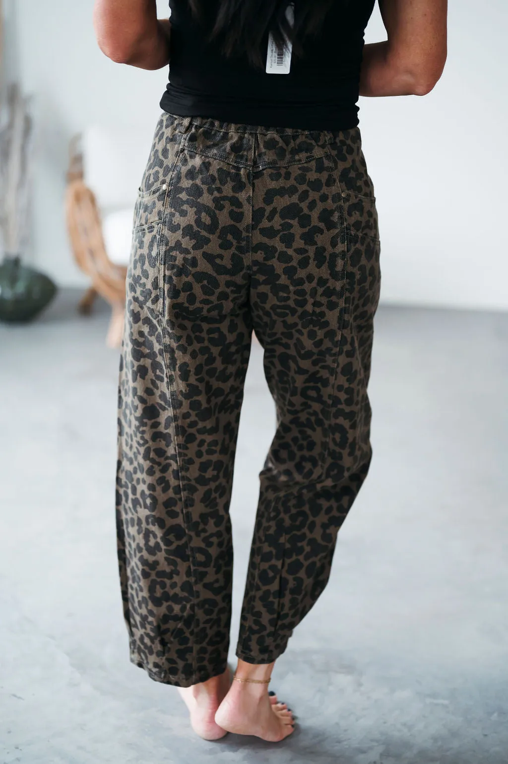 Tawny Leopard Print Wide Leg Pants