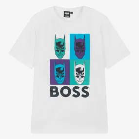 Teen Boys White Cotton Batman T-Shirt