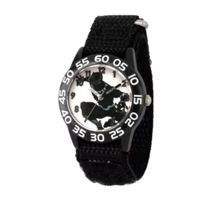 Time Teacher Marvel Black Panther Boys Black Strap Watch Wma000227