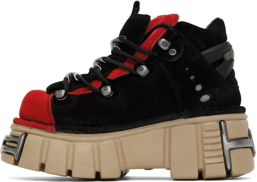 VETEMENTS Black & Red New Rock Edition Platform Sneakers