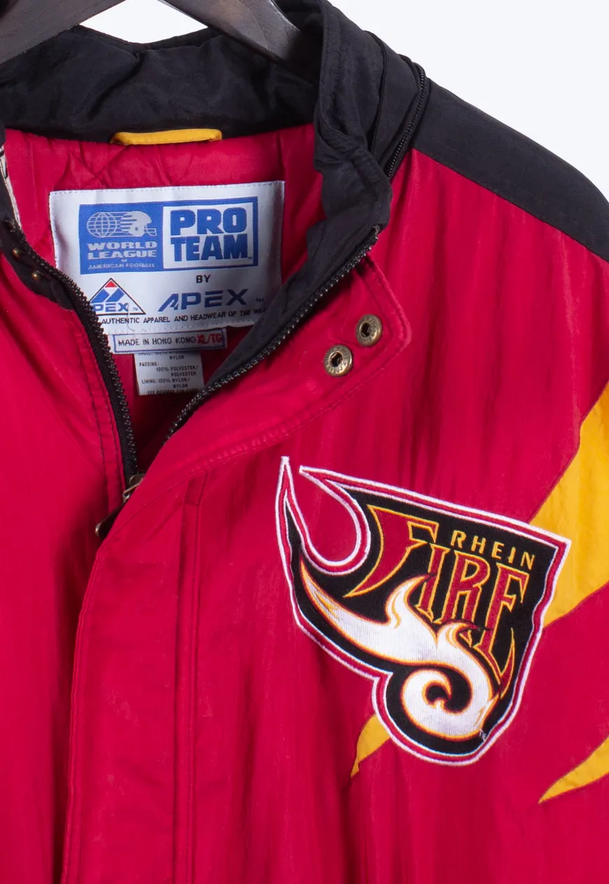 Vintage 90s NFL Padded Jacket Rhein Fire | Retro Clothing UK