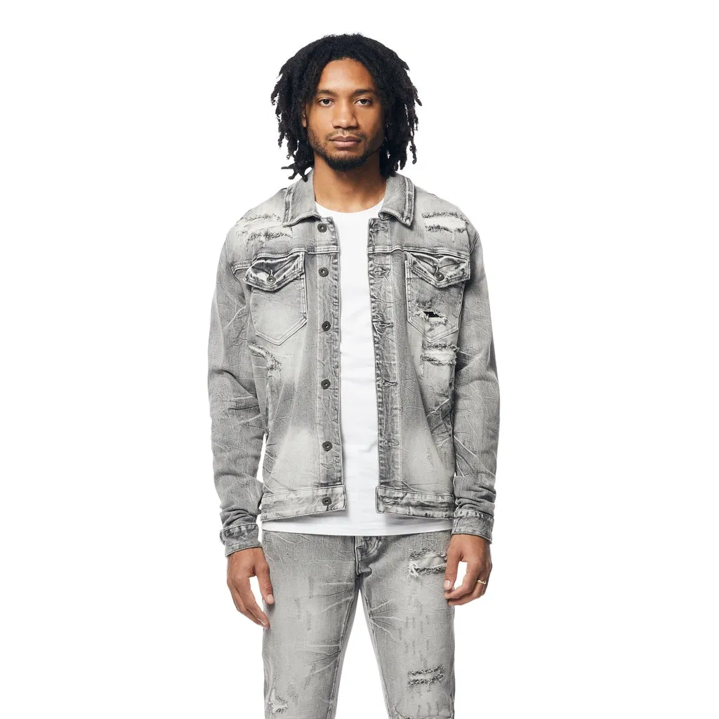 Wave Effect Jean Jacket - Union Grey