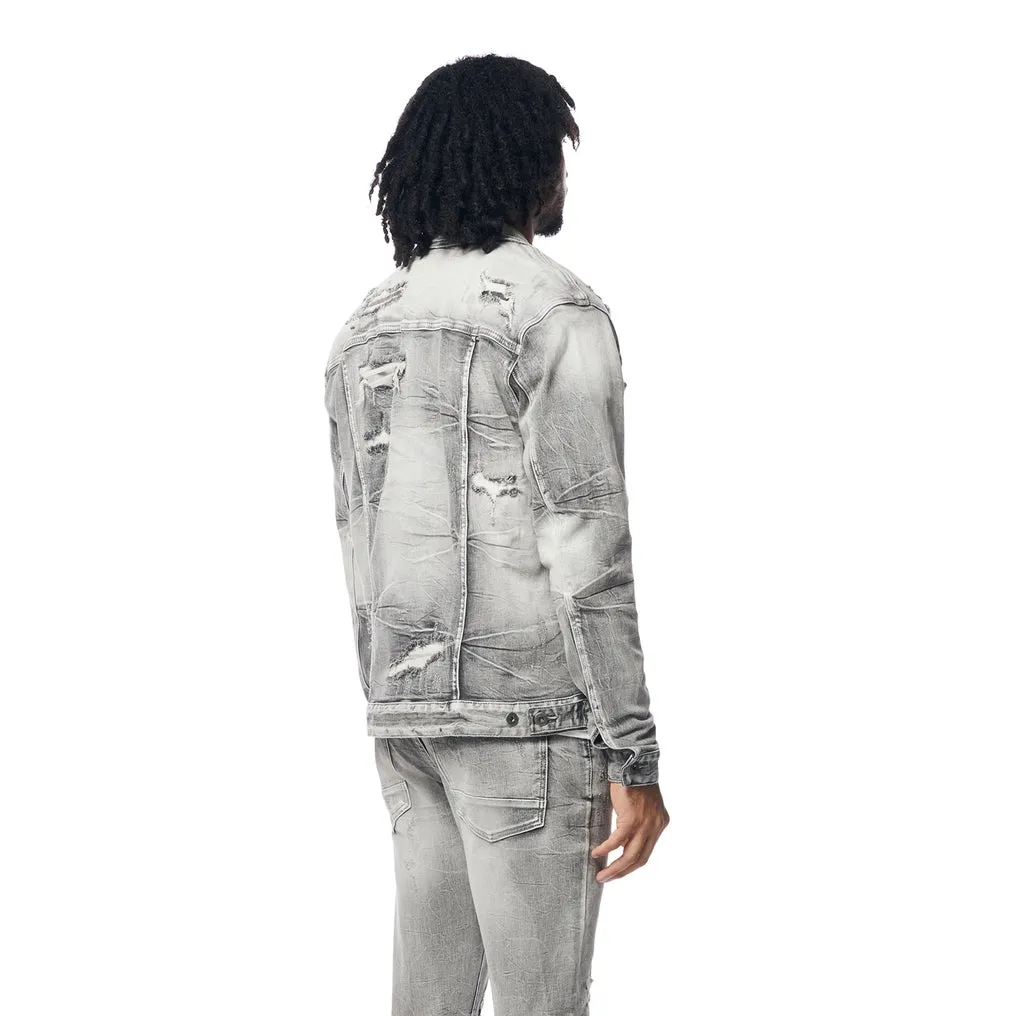 Wave Effect Jean Jacket - Union Grey