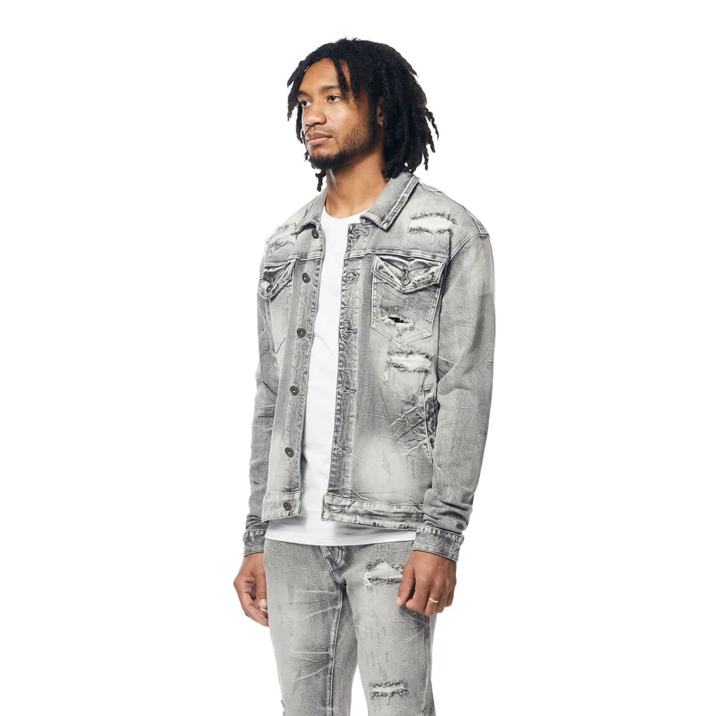 Wave Effect Jean Jacket - Union Grey