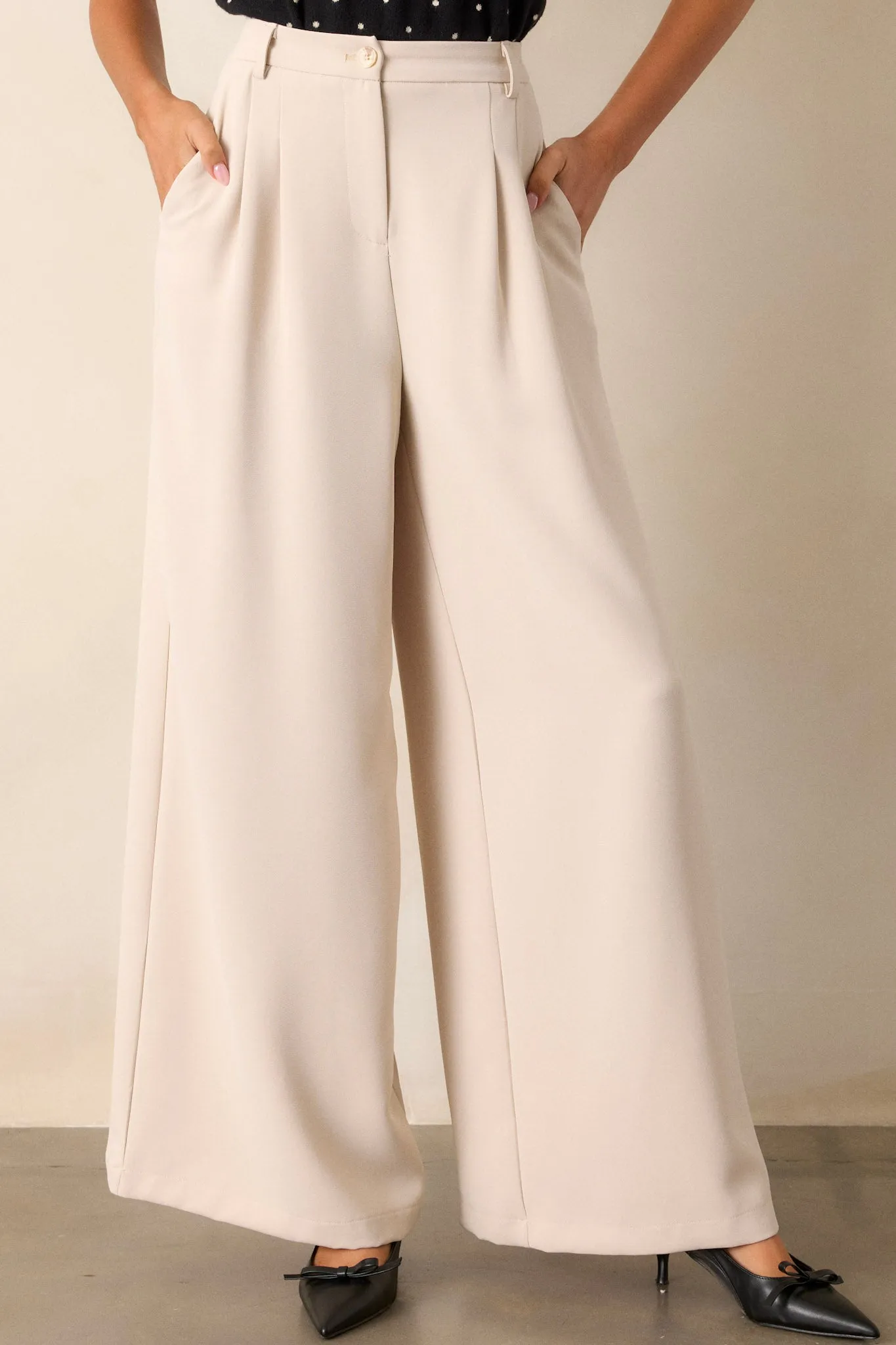 Willow Tree Light Beige Wide Leg Pants