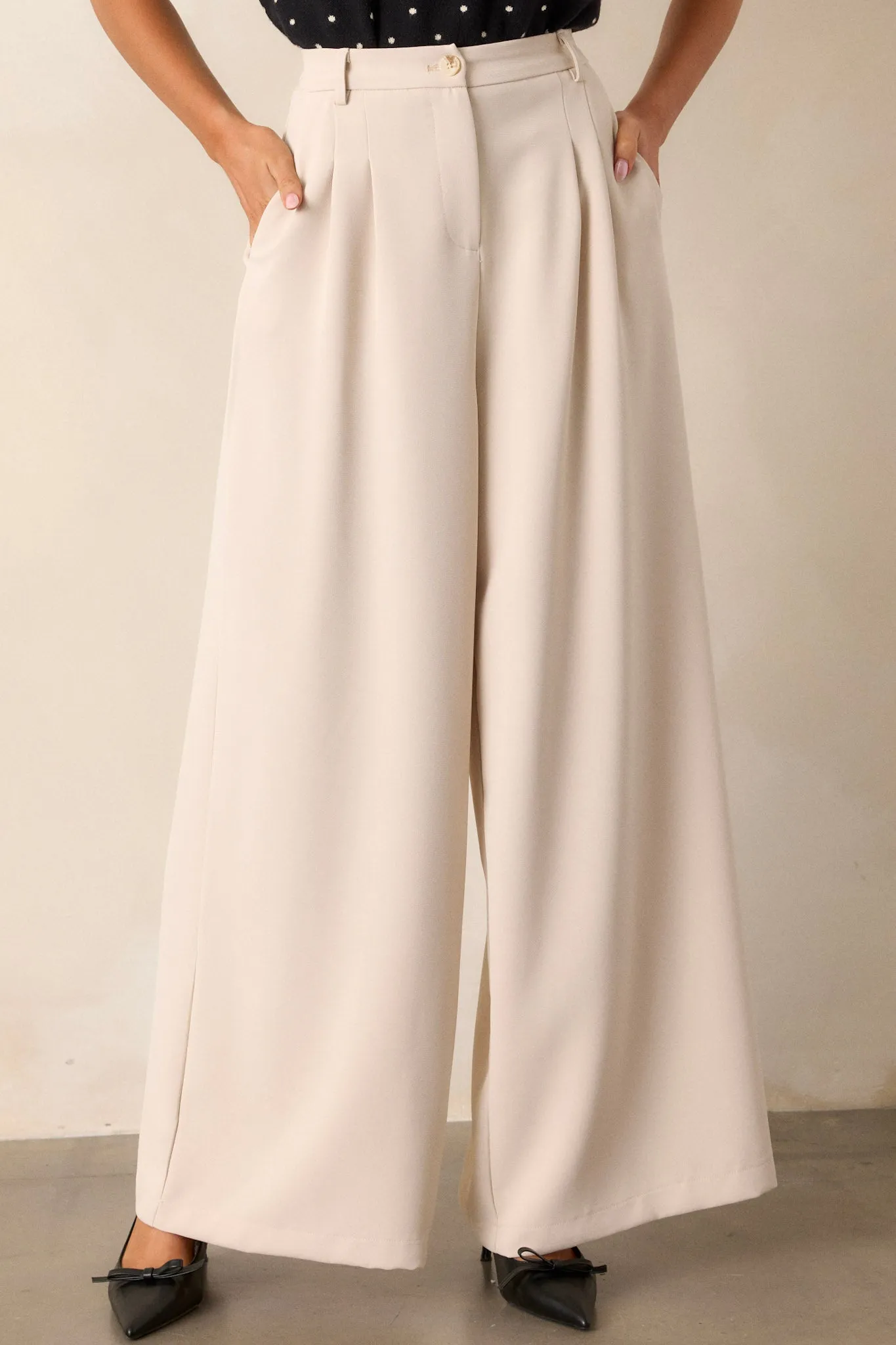 Willow Tree Light Beige Wide Leg Pants