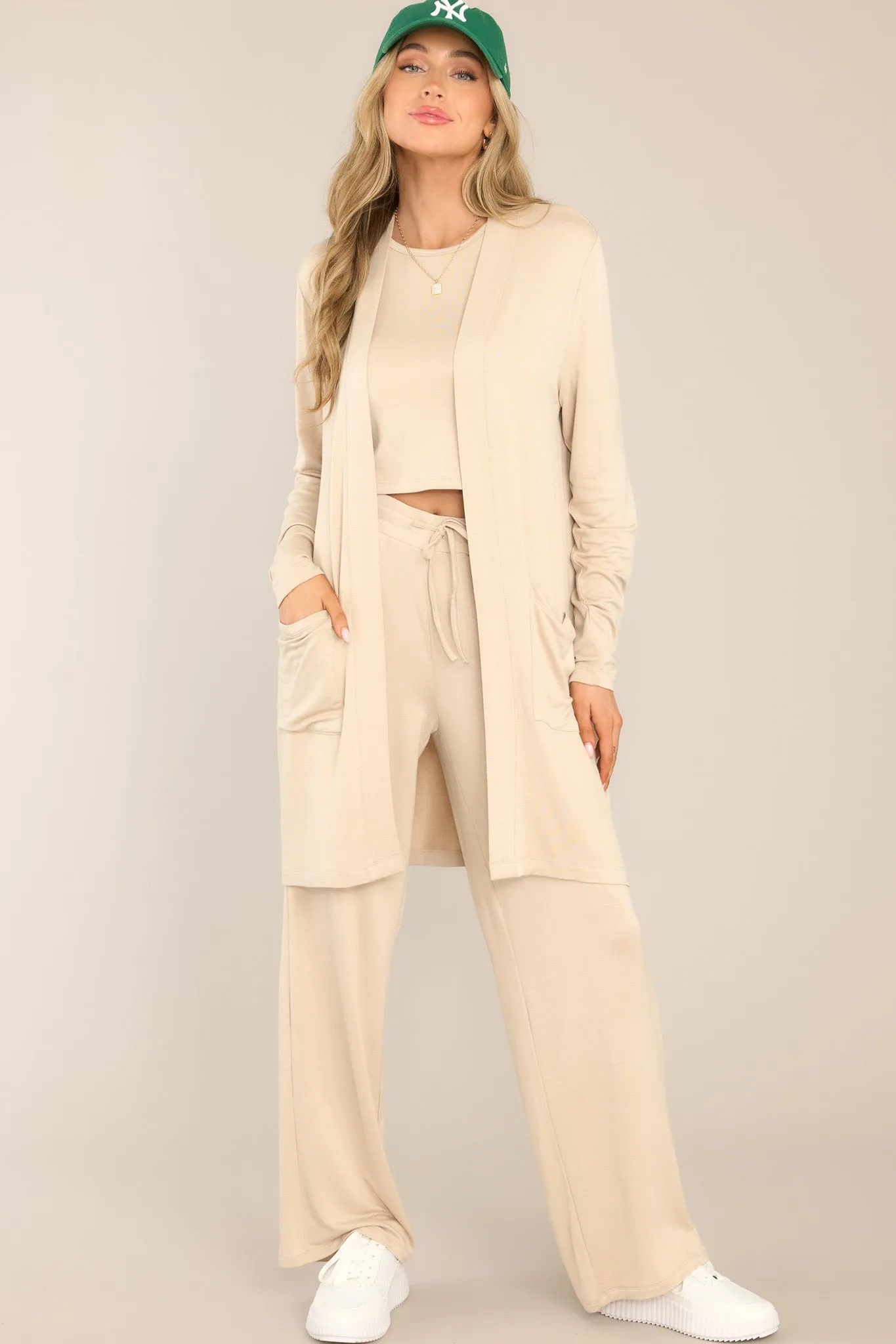 With Ease Natural Beige Wide Leg Pants