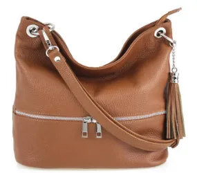 Women's cognac cowhide leather bag joss